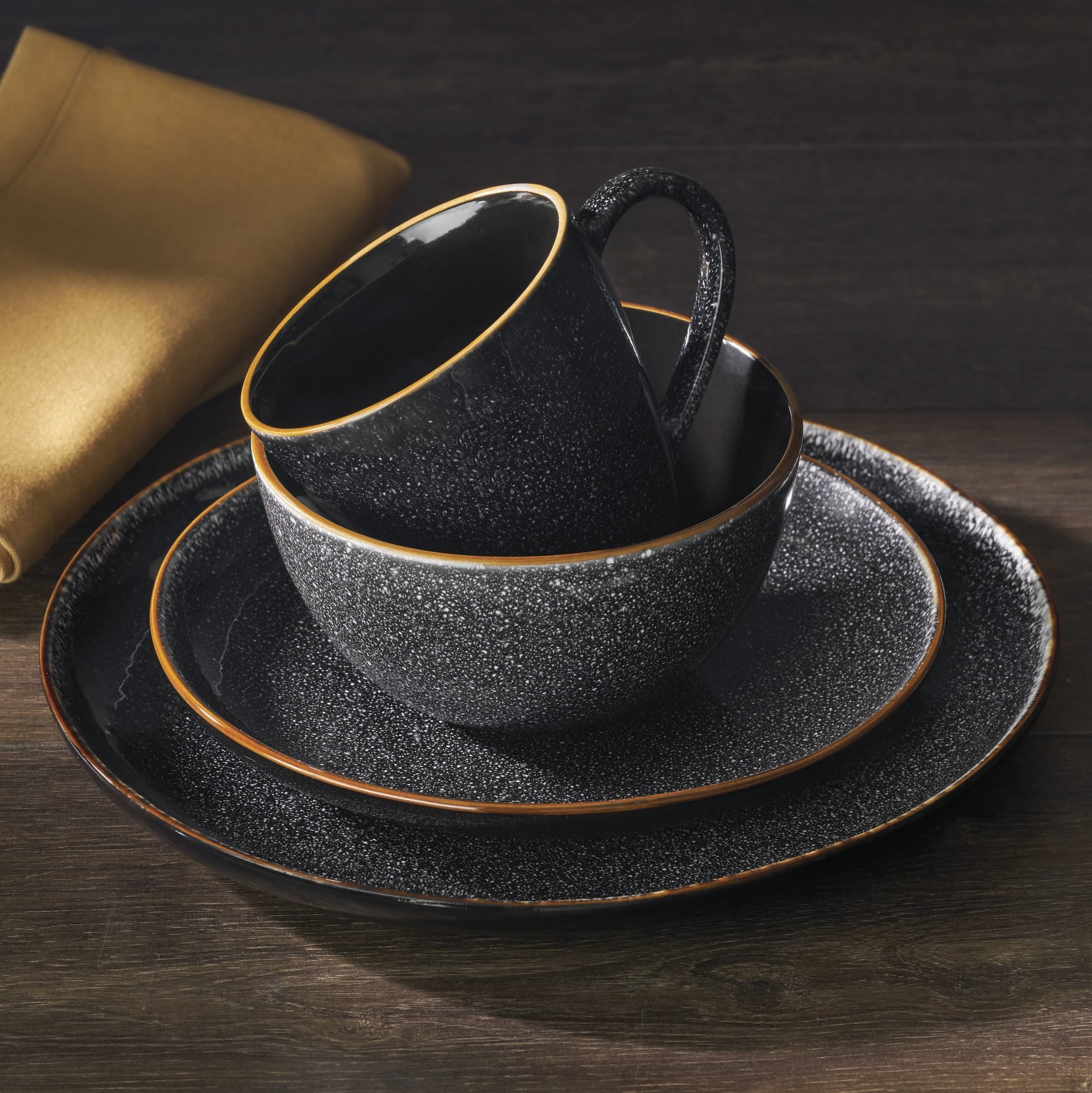 Better Homes & Gardens 16-Piece Burns Speckled Dinnerware Set, Black - Better Homes & Gardens - Nimbus Distributors - wholesale and distributors in United States Better Homes & Gardens 16-Piece Burns Speckled Dinnerware Set, Black - Better Homes & Gardens - Nimbus Distributors - wholesale and distributors in United States